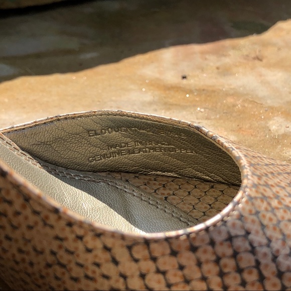 Metallic Leather Snakeskin d’Orsay Peep Toe Pumps - Picture 12 of 13